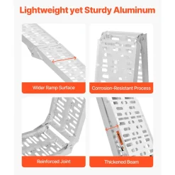 VEVOR Aluminum Ramps, 1500 lbs, 2Pcs Heavy-duty Ramps with Wider Ramp Surface, Universal Stable Loading Ramp with Handles, Fit for ATV, UTV, Motorcycle, Electric Bicycle, etc.
