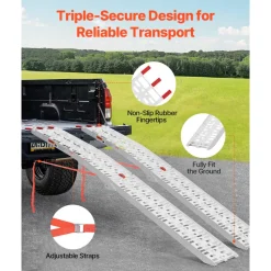 VEVOR Aluminum Ramps, 1500 lbs, 2Pcs Heavy-duty Ramps with Wider Ramp Surface, Universal Stable Loading Ramp with Handles, Fit for ATV, UTV, Motorcycle, Electric Bicycle, etc.