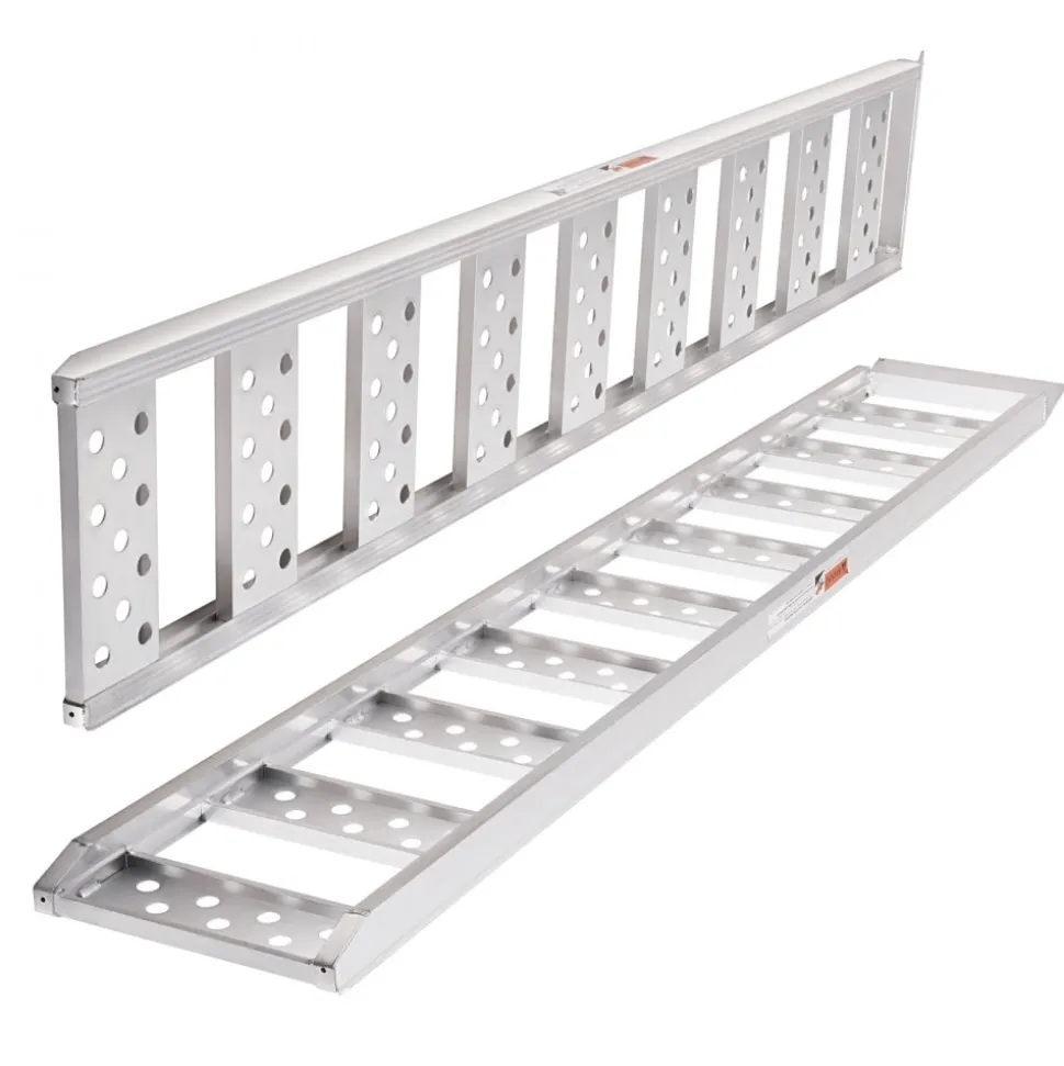 VEVOR Aluminum Ramps, 1250lbs, Straight Ramp with Treads and Load Straps, Portable Loading Ramp for Motorcycles, ATVs, Trucks, Lawn Mower, Dirt Bike, Garden Tractor, 78"L x 12"W, 2Pcs