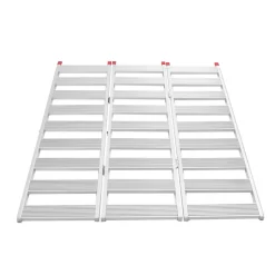 VEVOR Aluminum Trailer Ramps, 76 x 50 in Tri-Folding Truck Ramps with Straps & Non-Slip Rubber Fingers, 1500LBS Capacity ATV Loading Ramps for Pickup Trucks, Motorcycles, Lawn Mowers, Tractors, Carts