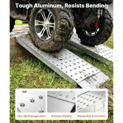 VEVOR Aluminum Trailer Ramps, 2PCS 39 x 12 in, Heavy-Duty ATV Ramp Set with Anti-Slip Plates, 3000LBS Combined Capacity Loading Ramps for Motorcycles, Lawn Mowers, Farm Tractors, Carts