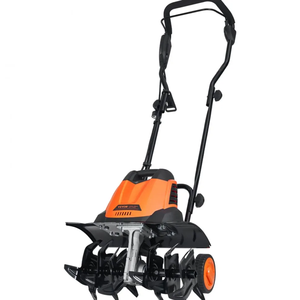 VEVOR 12 Amp Electric Tiller, 18" Tilling Width 3.94" Tilling Depth Corded Electric Tiller/Cultivator, Steel Mn Tines, Rototiller for Garden Lawn Soil Digging