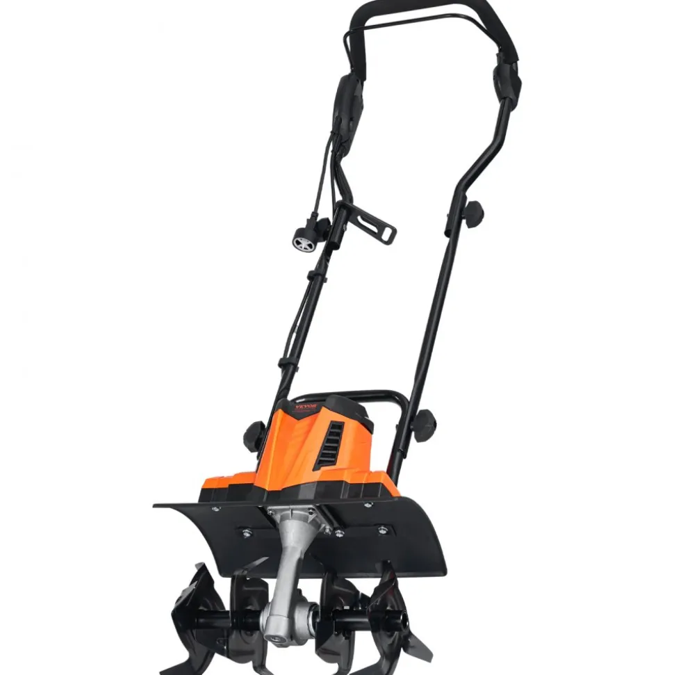 VEVOR 10 Amp Electric Tiller, 14" Tilling Width 3.94" Tilling Depth Corded Electric Tiller/Cultivator, Steel Mn Tines, Rototiller for Garden Lawn Soil Digging