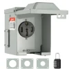 VEVOR 50 Amp RV Power Outlet Box, 125/250 Volt, Enclosed Lockable Outdoor RV Receptacle Box, NEMA 14-50R Weatherproof Electrical Panel, for RV Camper Trailer Motorhome