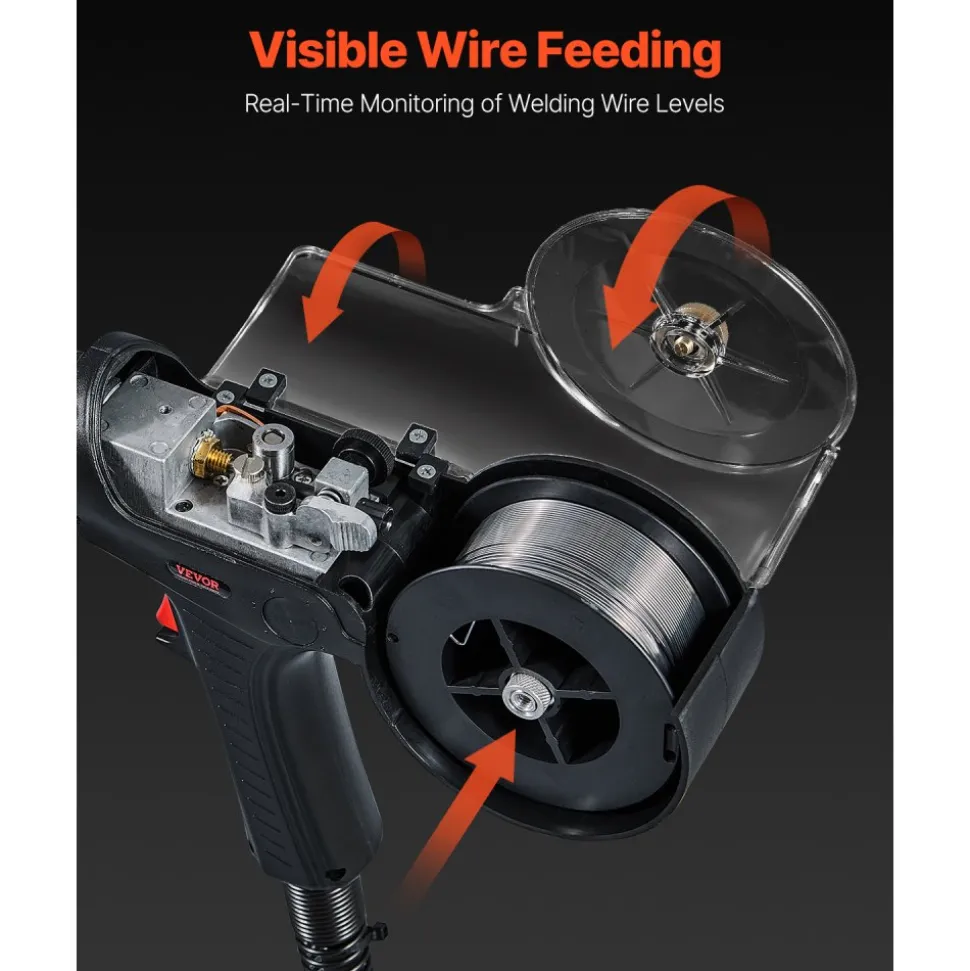 VEVOR 200Amp Spool Gun with 20FT Cable, Compatible with Hobart lronMan 240 Mig Welders, Suitable for 0.030" and 0.035" Flux Core/Solid/Aluminum Welding Wires