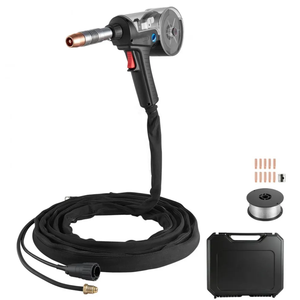 VEVOR 160Amp Spool Gun with 20FT Cable, Replacement for Miller Spoolmate 200 Series (300497) - with 11PCS Mig Welding Contact Tips, ER4043 0.035" Aluminum Mig Welding Wire & Toolbox