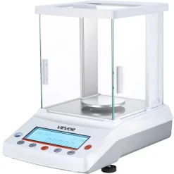 VEVOR Analytical Balance, 220 g x 0.1 mg, 0.0001 g High Precision Accuracy Lab Scale, g/oz/ct/mg 4 Units Electronic Digital Analytical Balance with Glass Draft Shield, for Laboratory Jewelry Pharmacy