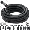 VEVOR 6AN Fuel Line Kit, 20 FT Fuel Hose Kit, 0.34" Nylon Stainless Steel Braided Fuel Line Oil/Gas/Diesel Hose End Fitting Kit, with 12 PCS Swivel Fitting Adapter Kit, Black