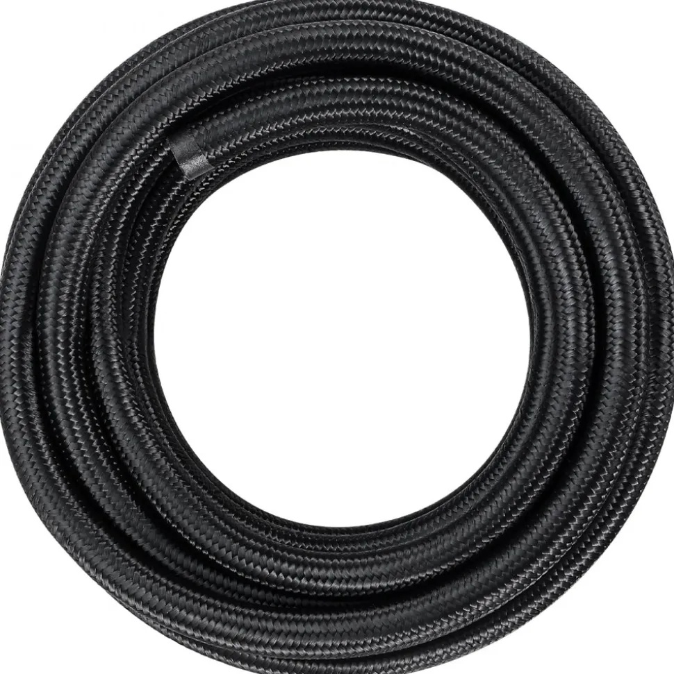 VEVOR 6AN Fuel Line Kit, 20 FT Fuel Hose Kit, 0.34" Nylon Stainless Steel Braided Fuel Line Oil/Gas/Diesel Hose End Fitting Kit, with 12 PCS Swivel Fitting Adapter Kit, Black