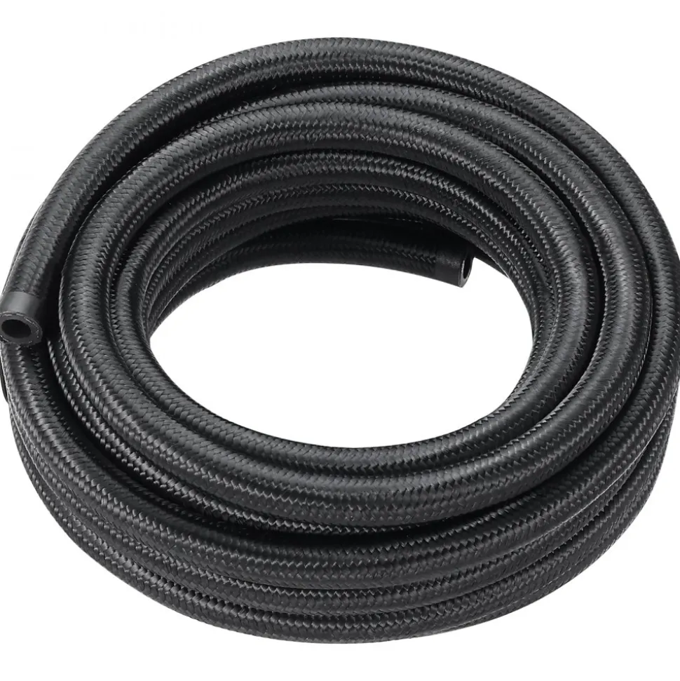 VEVOR 6AN Fuel Line Kit, 20 FT Fuel Hose Kit, 0.34" Nylon Stainless Steel Braided Fuel Line Oil/Gas/Diesel Hose End Fitting Kit, with 12 PCS Swivel Fitting Adapter Kit, Black