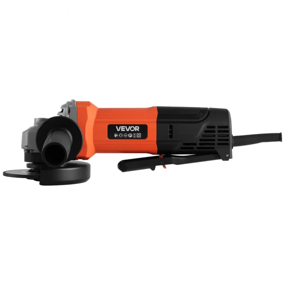 VEVOR Angle Grinder, 4-1/2" Electric Grinder Power Tool, 8Amps 12000RPM High-Speed Corded Angle Grinders with 230° Adjustable Dust Guard for Metal Grinding, Cutting, Rust Removal (Disc Not Included)