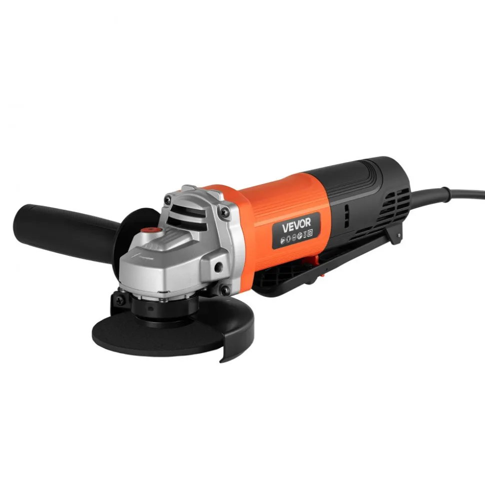 VEVOR Angle Grinder, 4-1/2" Electric Grinder Power Tool, 8Amps 12000RPM High-Speed Corded Angle Grinders with 230° Adjustable Dust Guard for Metal Grinding, Cutting, Rust Removal (Disc Not Included)