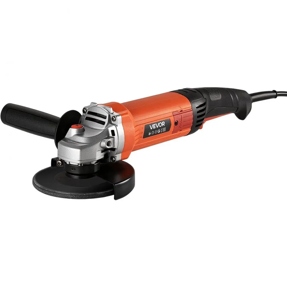 VEVOR Angle Grinder, 5" Electric Grinder Power Tool, 10Amps 10000RPM High-Speed Corded Angle Grinders with 230° Adjustable Dust Guard for Metal Grinding, Cutting, Rust Removal (Disc Not Included)