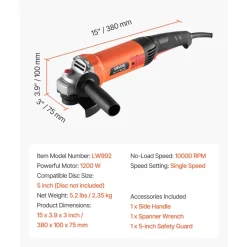 VEVOR Angle Grinder, 5