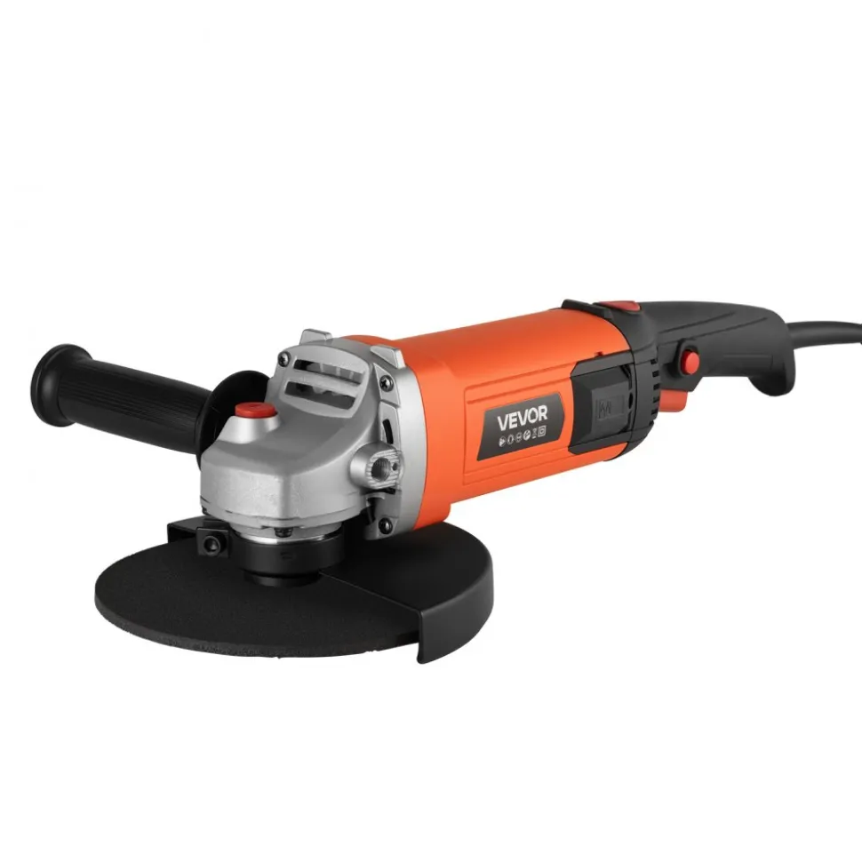 VEVOR Angle Grinder, 7" Electric Grinder Power Tool, 13Amps 8500RPM High-Speed Corded Angle Grinders with 270° Adjustable Dust Guard for Metal Grinding, Cutting, Rust Removal (Disc Not Included)