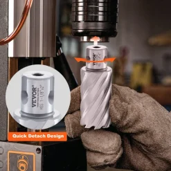 VEVOR Annular Cutter Set, 6 pcs Universal Shank Mag Drill Bits, 1" to 2" Cutting Diameter, 2" Cutting Depth, M2AL High-Speed Steel, with 2 Pilot Pins and Portable Case, for Using with Magnetic Drills