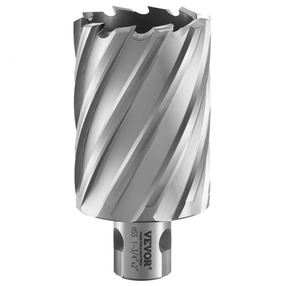 VEVOR Annular Cutter Set, 6 pcs Universal Shank Mag Drill Bits, 1" to 2" Cutting Diameter, 2" Cutting Depth, M2AL High-Speed Steel, with 2 Pilot Pins and Portable Case, for Using with Magnetic Drills