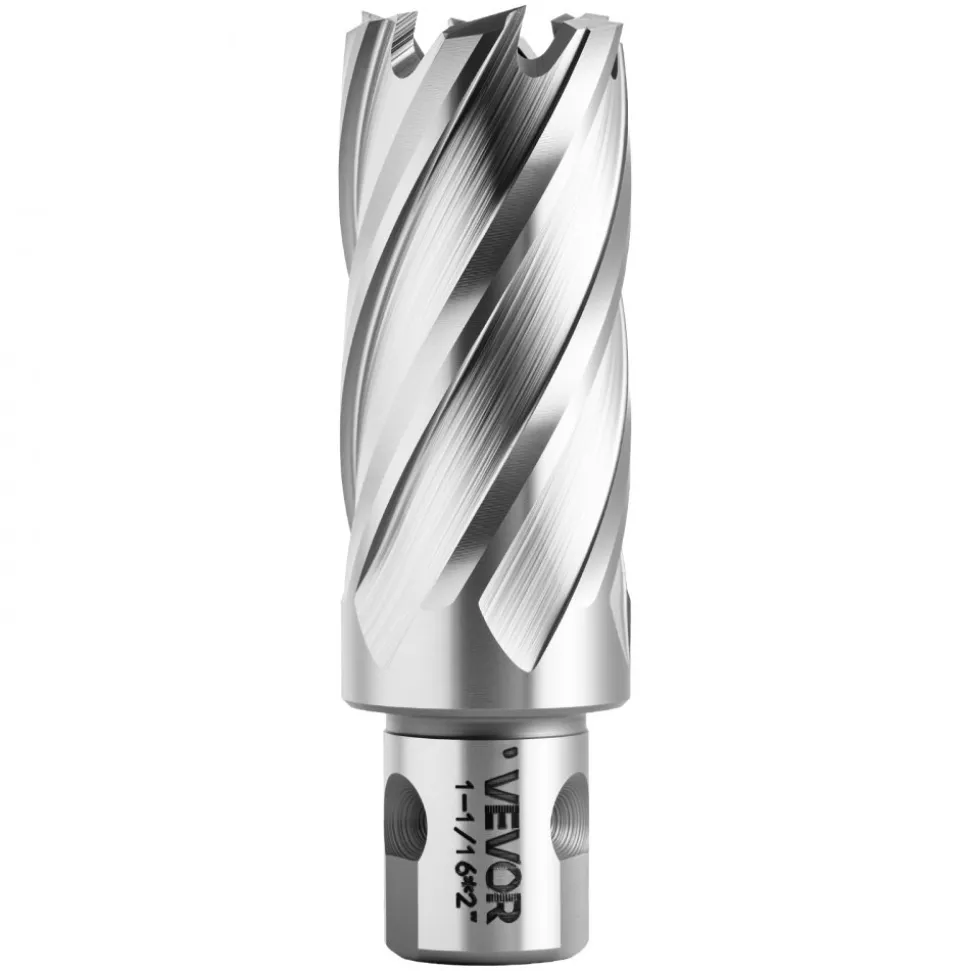 VEVOR Annular Cutter Set, 13 pcs Universal Shank Mag Drill Bits Kit, 2" Cutting Depth, 7/16" to 1-1/16" Cutting Diameter, HSS, 11 Drill Bits with 2 Pilot Pins, Plastic Case, for Magnetic Drills, Steel