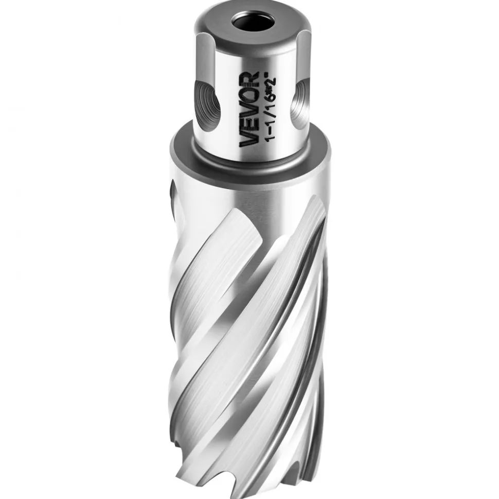 VEVOR Annular Cutter Set, 13 pcs Universal Shank Mag Drill Bits Kit, 2" Cutting Depth, 7/16" to 1-1/16" Cutting Diameter, HSS, 11 Drill Bits with 2 Pilot Pins, Plastic Case, for Magnetic Drills, Steel