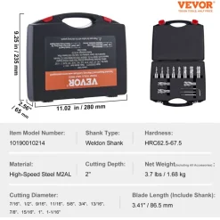 VEVOR Annular Cutter Set, 6 pcs Weldon Shank Mag Drill Bits, 1/2