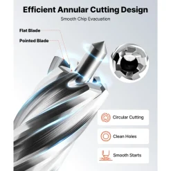 VEVOR Annular Cutter Set, 5 pcs Weldon Shank Mag Drill Bits Kit, 1