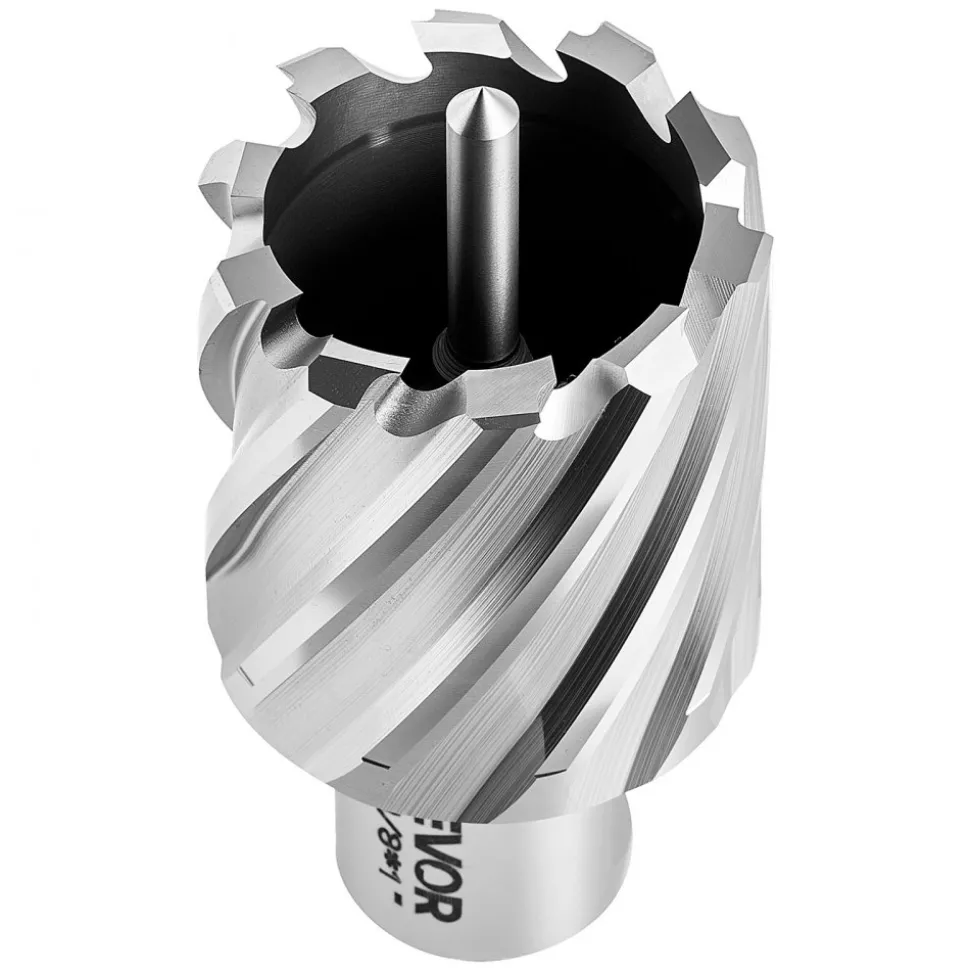VEVOR Annular Cutter Set, 16 pcs Weldon Shank Mag Drill Bits Kit, 1" Cutting Depth, 7/16" to 1-3/8" Cutting Diameter, HSS, 14 Drill Bits with 2 Pilot Pins, Plastic Case, for Magnetic Drills, Steel