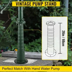 VEVOR Antique Hand Water Pump Stand Pitcher Pump Stand Cast Iron Well Pump Stand with Pre-set 0.5" Holes for Easy Installation Old Fashion Pitcher Hand Pump Stand for Home Yard Pond Garden Outdoors G