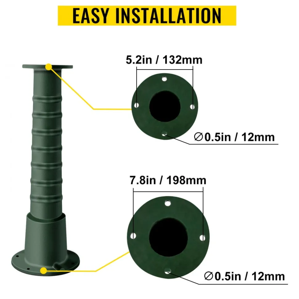 VEVOR Antique Hand Water Pump Stand Pitcher Pump Stand Cast Iron Well Pump Stand with Pre-set 0.5" Holes for Easy Installation Old Fashion Pitcher Hand Pump Stand for Home Yard Pond Garden Outdoors G