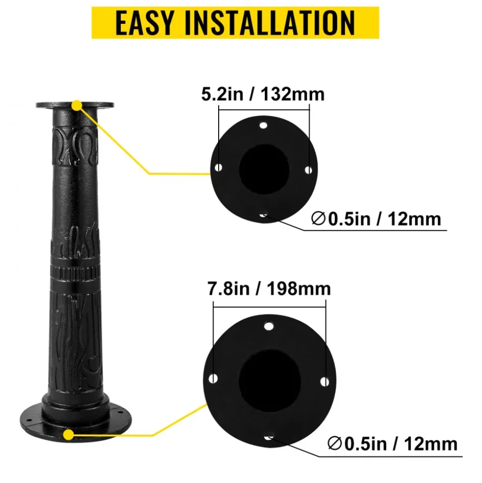 VEVOR Antique Hand Water Pump Stand Pitcher Pump Stand Cast Iron Well Pump Stand with Pre-set 0.5" Holes for Easy Installation Old Fashion Pitcher Hand Pump Stand for Home Yard Pond Garden Outdoors B