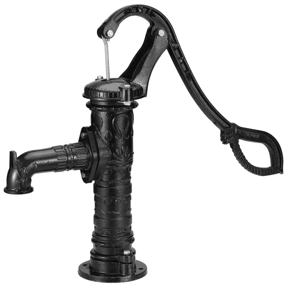 VEVOR Antique Well Hand Pitcher Pump, 22ft Maximum Lift, Cast Iron Manual Hand Water Pump with Ergonomic Handle NPT1-1/4" Easy Installation, Old Fashioned for Outdoor Home Yard Garden Pond Farm, Black