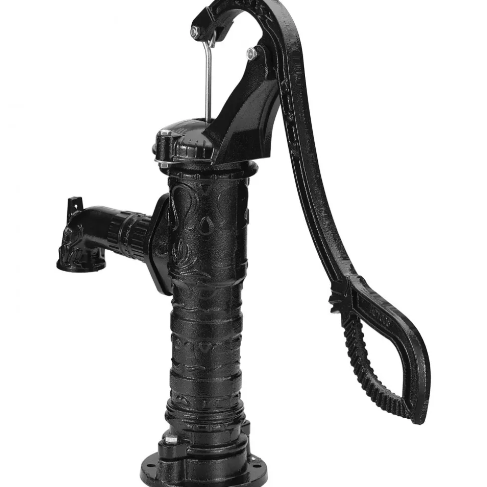 VEVOR Antique Well Hand Pitcher Pump, 22ft Maximum Lift, Cast Iron Manual Hand Water Pump with Ergonomic Handle NPT1-1/4" Easy Installation, Old Fashioned for Outdoor Home Yard Garden Pond Farm, Black