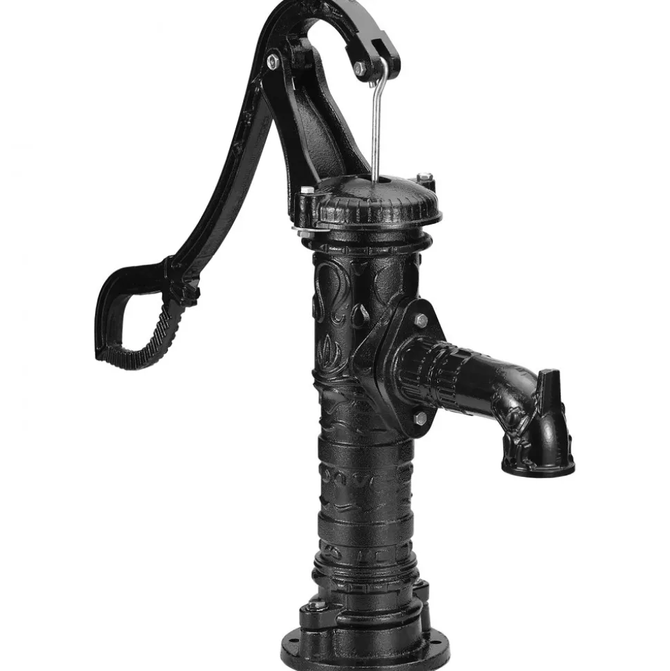 VEVOR Antique Well Hand Pitcher Pump, 22ft Maximum Lift, Cast Iron Manual Hand Water Pump with Ergonomic Handle NPT1-1/4" Easy Installation, Old Fashioned for Outdoor Home Yard Garden Pond Farm, Black