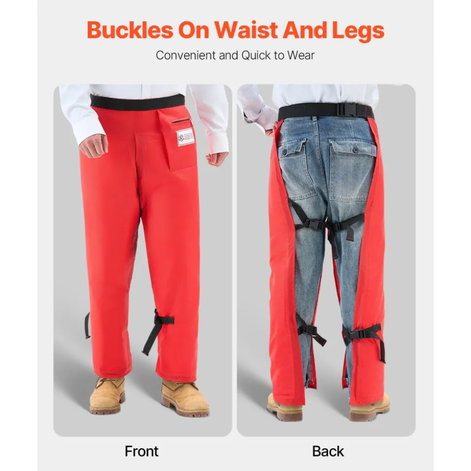 VEVOR Apron Style Chainsaw Chaps, Class C, 8 Layers Chainsaw Pants with Adjustable Belt & Gear Pocket, Chain Saw Chaps for Men/Women, Chainsaw Safety Equipment for Loggers Forest Workers, Medium