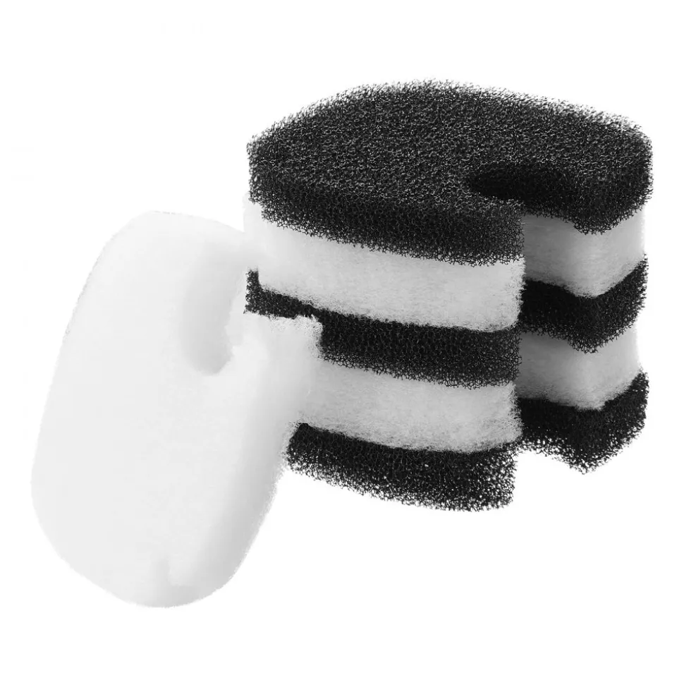 VEVOR Aquarium Filter Media Pads, 6 PCS Replacement with Impeller for CF800, Canister Floss Replacement for Fish Tank, Zirconia Impeller Shaft, 3 Black Polyurethane Foam & 3 White Polyester Fiber Pads