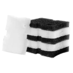 VEVOR Aquarium Filter Media Pads, 6 PCS Replacement with Impeller for AQ500, Canister Floss Replacement for Fish Tank, Zirconia Impeller Shaft, 3 Black Polyurethane Foam & 3 White Polyester Fiber Pads