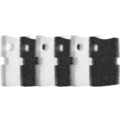 VEVOR Aquarium Filter Media Pads, 6 PCS with Impeller for AQ700 & AQ1000, Canister Floss Replacement Media for Fish Tank, Zirconia Impeller Shaft, 3 Black Polyurethane Foam & 3 White Polyester Fiber