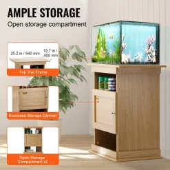 VEVOR Aquarium Stand, 75 Gallon Fish Tank Stand, 52 x 19.7 x 32.3 in Steel and MDF Turtle Tank Stand, 626 lbs Load Capacity, Reptile Tank Stand with Storage Cabinet and Embedded Power Panel, Black