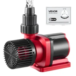 VEVOR Aquarium 24V DC Water Pump, 30W, 800 GPH Marine Wavemaker Return Pump with Controller, Adjustable Flow, Feed Mode, 11.5 ft Maximum Lift, for Saltwater Freshwater Fish Tank Sump Pond Circulation