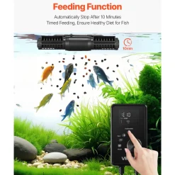 VEVOR Aquarium Wave Maker, 25W, 2380 GPH Adjustable Cross Flow Pump with Controller, Magnetic DC 24V Aquarium Powerhead, Strong Magnetic Base, 360° Rotating Wavemaker, for Saltwater Marine Freshwater