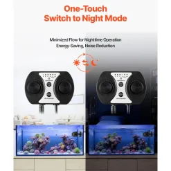 VEVOR Aquarium Wave Maker, 10W, 1057 GPH Quiet and Strong DC Powerhead, Adjustable Fish Tank Circulation Pump with Controller, Strong Magnetic Base, 360° Rotating Wavemaker, for Freshwater Saltwater