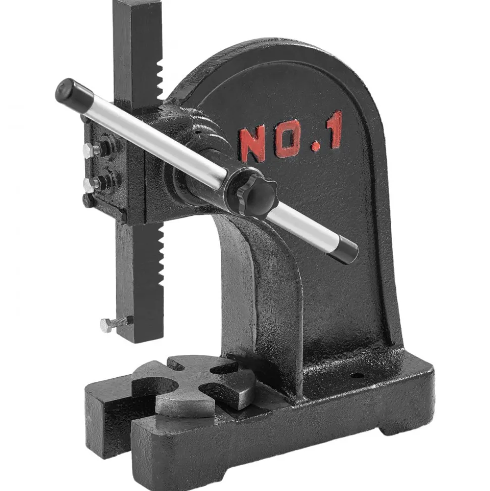 VEVOR Arbor Press, 1 Ton Manual Arbor Press, 5.9" Maximum Height, Cast Iron Heavy-duty Manual Desktop Arbor Press, Precision Hand Press for Stamping, Bending, Stretching, Forming