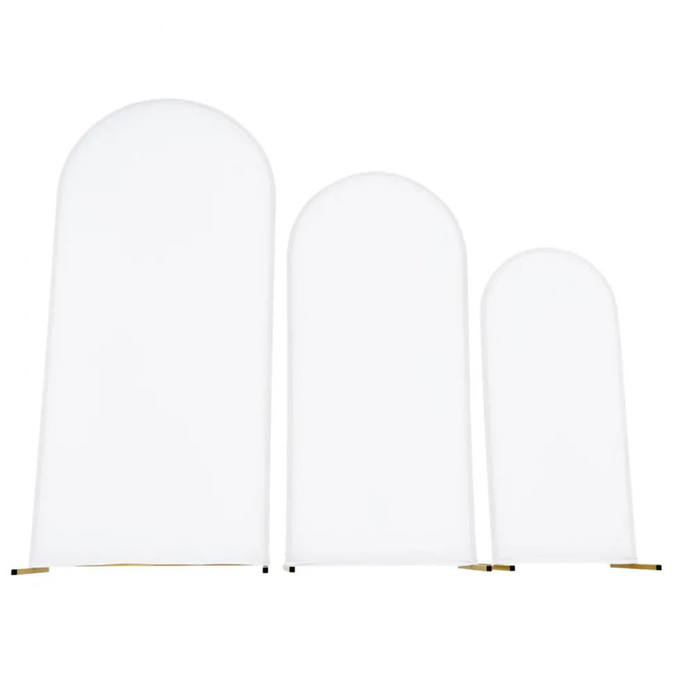 VEVOR Arch Backdrop Stand, Set of 3, 6/5/4 ft, Stable Structure, Easy Assembly, Gold Metal Arch Backdrop Stand with Cover, for Wedding, Birthday Party, Graduation, Celebration, and Ceremony Decoration
