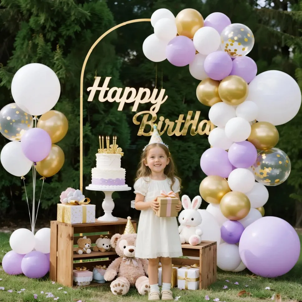 VEVOR Arch Backdrop Stand, 7.2 x 4 ft, Stable Structure, Easy Assembly, 1 Piece Gold Metal Arch Backdrop Stand for Wedding, Birthday Party, Graduation, Holiday Celebration, and Ceremony Decoration