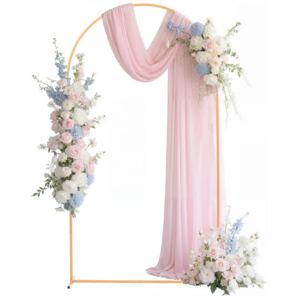 VEVOR Arch Backdrop Stand, 7.2 x 4 ft, Stable Structure, Easy Assembly, 1 Piece Gold Metal Arch Backdrop Stand for Wedding, Birthday Party, Graduation, Holiday Celebration, and Ceremony Decoration