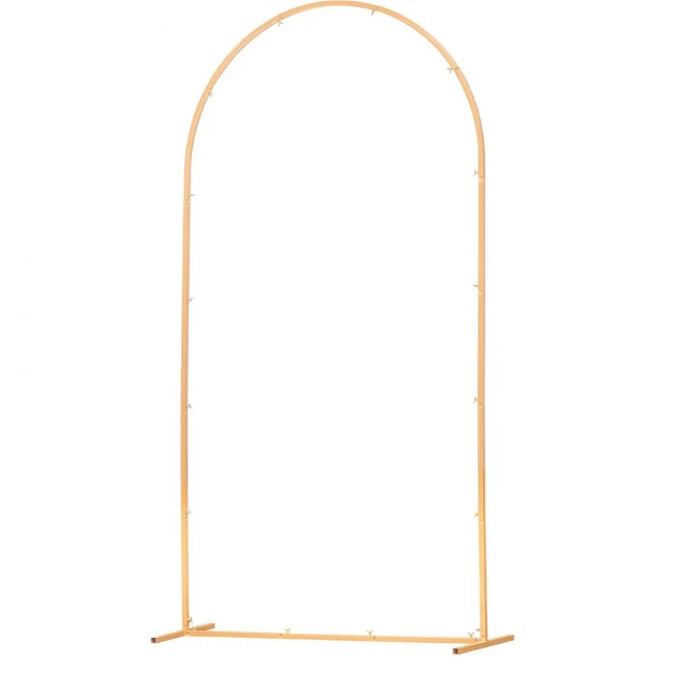VEVOR Arch Backdrop Stand, 7.2 x 4 ft, Stable Structure, Easy Assembly, 1 Piece Gold Metal Arch Backdrop Stand for Wedding, Birthday Party, Graduation, Holiday Celebration, and Ceremony Decoration