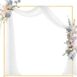 VEVOR Arch Backdrop Stand, 6.6 x 6.6 ft, Stable Structure, Easy Assembly, Square Gold Metal Arch Backdrop Stand for Wedding, Birthday Party, Graduation, Holiday Celebration, and Ceremony Decoration