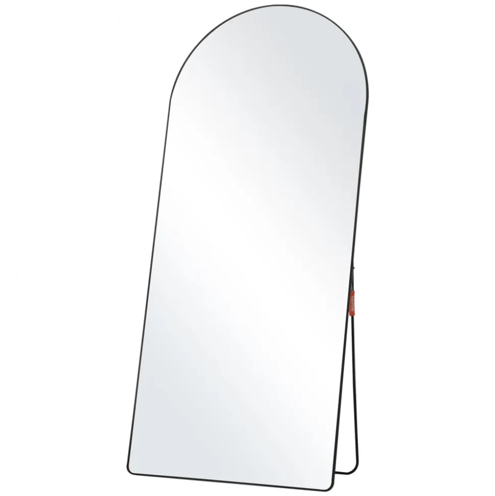 VEVOR Arched Full Length Mirror, 71'' x 32'', Large Free Standing Leaning Hanging Wall Mounted Floor Mirror with Stand Aluminum Alloy Frame, Full Body Dressing Mirror for Living Room Bedroom, Black