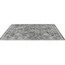 VEVOR Area Rug, 8 x 10 ft Large Washable Rug, Non-Slip and Tear-Resistant Soft Carpet, Pet & Child Friendly Vintage Area Rugs, Indoor Mat for Bedroom, Living Room, Kids Room, Entryway, Office, Gray