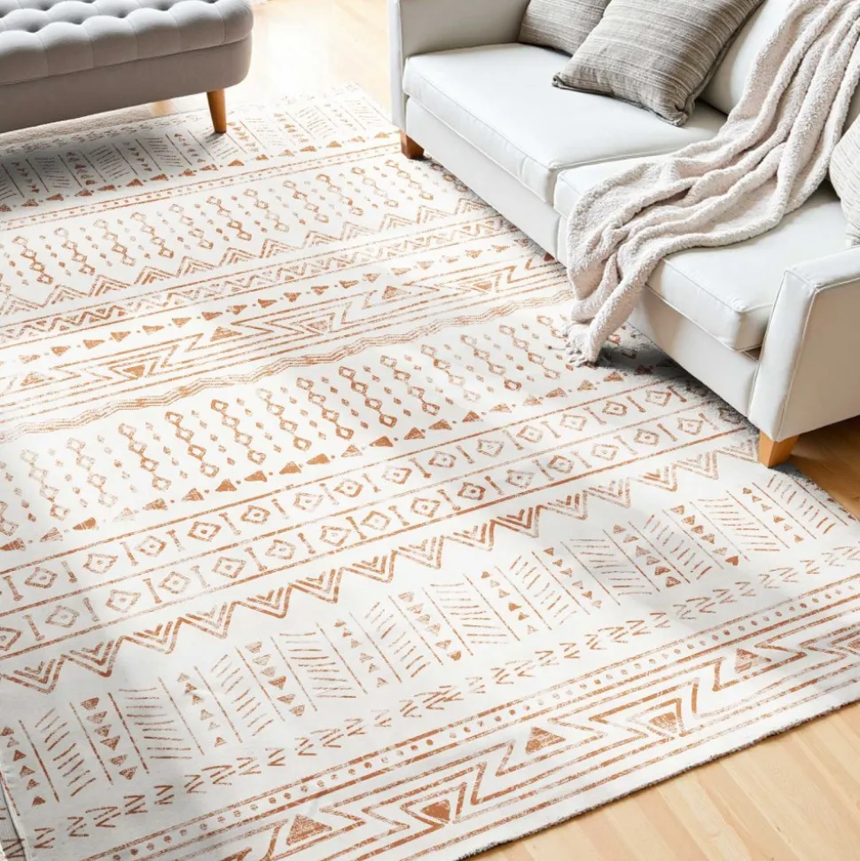 VEVOR Area Rug, 5 x 8 ft Large Washable Rug, Non-Slip and Tear-Resistant Soft Carpet, Pet & Child Friendly Modern Area Rugs, Indoor Mat for Bedroom, Office, Living Room, Kids Room, Entryway, Beige