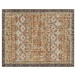 VEVOR Area Rug, 7.5 x 9.5 ft Large Washable Rug, Non-Slip and Tear-Resistant Soft Carpet, Pet & Child Friendly Vintage Area Rugs, Indoor Mat for Bedroom, Living Room, Office, Entryway, Brown Green